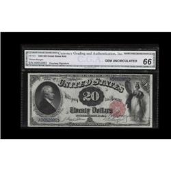 Fr. 141 $20 1880 Legal Tender Courtesy Autograph CGA Ge Fr. 141 $20 1880 Legal Tender Courtesy Autog