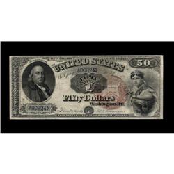 Fr. 158 $50 1880 Legal Tender Very Fine. Only eight Fr. Fr. 158 $50 1880 Legal Tender Very Fine.