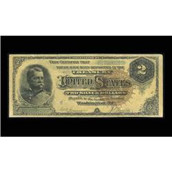 Fr. 244 $2 1886 Silver Certificate Silked About New. Fr. 244 $2 1886 Silver Certificate Silked About
