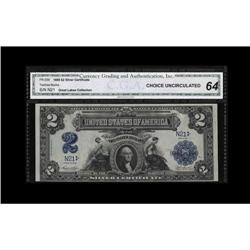 Fr. 256 $2 1899 Silver Certificate CGA Choice Uncircula Fr. 256 $2 1899 Silver Certificate CGA Choic
