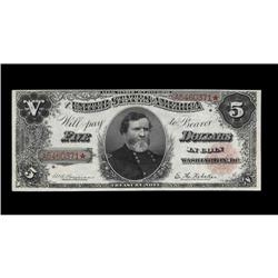 Fr. 361 $5 1890 Treasury Note Extremely Fine. The seal Fr. 361 $5 1890 Treasury Note Extremely Fine.