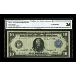 Fr. 928 $10 1914 Federal Reserve Note CGA Very Fine 35. Fr. 928 $10 1914 Federal Reserve Note CGA Ve
