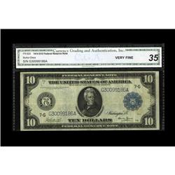 Fr. 929 $10 1914 Federal Reserve Note CGA Very Fine 35. Fr. 929 $10 1914 Federal Reserve Note CGA Ve