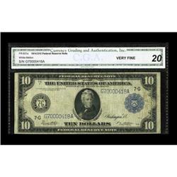 Fr. 931a $10 1914 Federal Reserve Note CGA Very Fine 20 Fr. 931a $10 1914 Federal Reserve Note CGA V