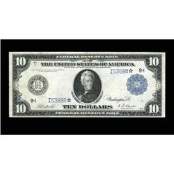 Fr. 938 $10 1914 Federal Reserve Note Star Fine-Very Fi Fr. 938 $10 1914 Federal Reserve Note Star F