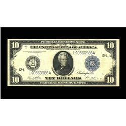 Fr. 951c $10 1914 Federal Reserve Note Extremely Fine. Fr. 951c $10 1914 Federal Reserve Note Extrem