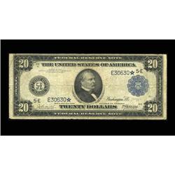 Fr. 980 $20 1914 Federal Reserve Note Star Fine. This i Fr. 980 $20 1914 Federal Reserve Note Star F