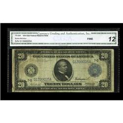 Fr. 988 $20 1914 Federal Reserve Note CGA Fine 12. Mode Fr. 988 $20 1914 Federal Reserve Note CGA Fi