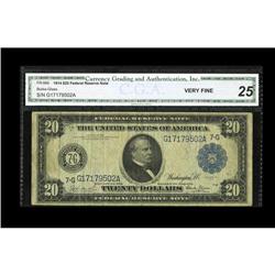 Fr. 989 $20 1914 Federal Reserve Note CGA Very Fine 25. Fr. 989 $20 1914 Federal Reserve Note CGA Ve