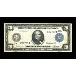 Fr. 1004 $20 1914 Federal Reserve Note Star Fine-Very F Fr. 1004 $20 1914 Federal Reserve Note Star 