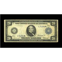 Fr. 1008 $20 1914 Federal Reserve Note Star Fine. This Fr. 1008 $20 1914 Federal Reserve Note Star F