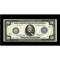 Fr. 1011c $20 1914 Federal Reserve Note Choice Very Fin Fr. 1011c $20 1914 Federal Reserve Note Choi