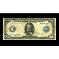 Fr. 1030 $50 1914 Federal Reserve Note Star About Fine. Fr. 1030 $50 1914 Federal Reserve Note Star 