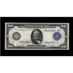 Fr. 1039b $50 1914 Federal Reserve Note Very Fine. Fewe Fr. 1039b $50 1914 Federal Reserve Note Very