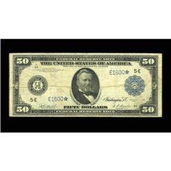 Fr. 1042 $50 1914 Federal Reserve Star Note Fine. Fr. 1042 $50 1914 Federal Reserve Note Star Fine.