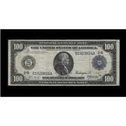 Fr. 1088 $100 1914 Federal Reserve Note Fine. A half-do Fr. 1088 $100 1914 Federal Reserve Note Fine