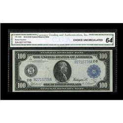 Fr. 1090 $100 1914 Federal Reserve Note CGA Choice Unci Fr. 1090 $100 1914 Federal Reserve Note CGA 