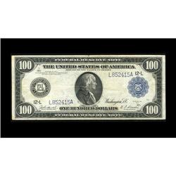 Fr. 1130 $100 1914 Federal Reserve Note Very Fine. Abou Fr. 1130 $100 1914 Federal Reserve Note Very