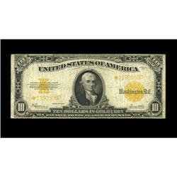 Fr. 1173 $10 1922 Gold Certificate Star Note Fine. Natu Fr. 1173 $10 1922 Gold Certificate Star Note