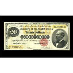 Fr. 1178 $20 1882 Gold Certificate Choice Very Fine. A Fr. 1178 $20 1882 Gold Certificate Choice Ver