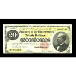 Fr. 1178 $20 1882 Gold Certificate Very Fine. Though th Fr. 1178 $20 1882 Gold Certificate Very Fine