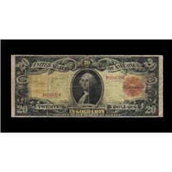 Fr. 1179 $20 1905 Gold Certificate Very Good. This Tech Fr. 1179 $20 1905 Gold Certificate Very Good