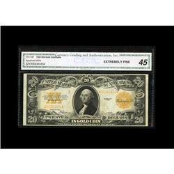 Fr. 1187 $20 1922 Gold Certificate CGA Extremely Fine 4 Fr. 1187 $20 1922 Gold Certificate CGA Extre