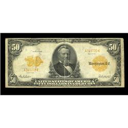 Fr. 1198 $50 1913 Gold Certificate Fine+. A well margin Fr. 1198 $50 1913 Gold Certificate Fine+.