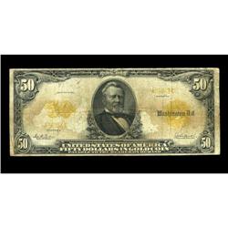 Fr. 1198 $50 1913 Gold Certificate Very Good. An otherw Fr. 1198 $50 1913 Gold Certificate Very Good