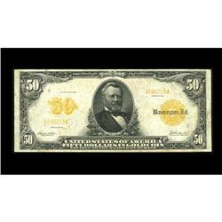 Fr. 1199 $50 1913 Gold Certificate Very Fine. But for s Fr. 1199 $50 1913 Gold Certificate Very Fine