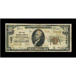 Brundidge, AL - $10 1929 Ty. 2 The First NB Ch. # 7429 Brundidge, AL