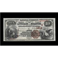 Montgomery, AL - $10 1882 Brown Back Fr. 484 The First Montgomery, AL