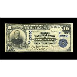 Florence, AZ - $10 1902 Plain Back Fr. 632 The First NB Florence, AZ