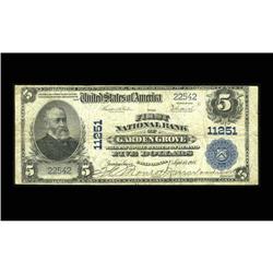 Garden Grove, CA - $5 1902 Plain Back Fr. 606 The First Garden Grove, CA