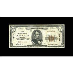 Grass Valley, CA - $5 1929 Ty. 1 First NB Ch. # 12433A Grass Valley, CA