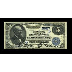 Los Angeles, CA - $5 1882 Date Back Fr. 537 The Citizen Los Angeles, CA