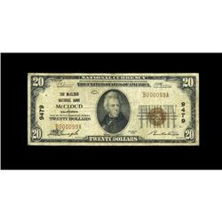 McCloud, CA - $20 1929 Ty. 1 The McCloud NB Ch. # 9479T McCloud, CA