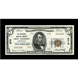 New London, CT - $5 1929 Ty. 2 The National Whaling Ban New London, CT