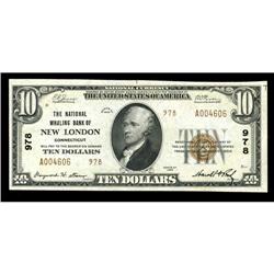 New London, CT - $10 1929 Ty. 2 The National Whaling Ba New London, CT