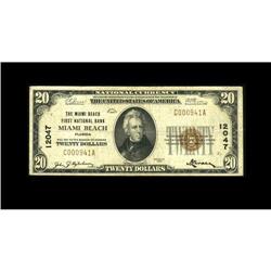Miami Beach, FL - $20 1929 Ty. 1 The Miami Beach FNB Miami Beach, FL