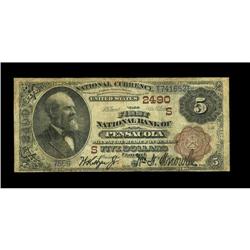 Pensacola, FL - $5 1882 Brown Back Fr. 477 The First NB Pensacola, FL