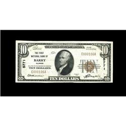 Barry, IL - $10 1929 Ty. 1 The First NB Ch. # 5771From Barry, IL