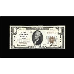 Barry, IL - $10 1929 Ty. 1 The First NB Ch. # 5771This Barry, IL