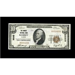Ramsey, IL - $10 1929 Ty. 1 The Ramsey NB Ch. # 9895A n Ramsey, IL