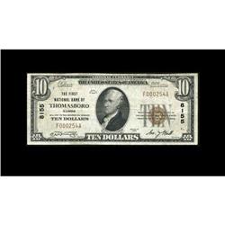 Thomasboro, IL - $10 1929 Ty. 1 The First NB Ch. # 8155 Thomasboro, IL