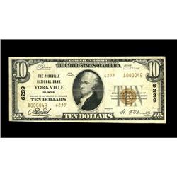 Yorkville, IL - $10 1929 Ty. 2 The Yorkville NB Ch. # 6 Yorkville, IL