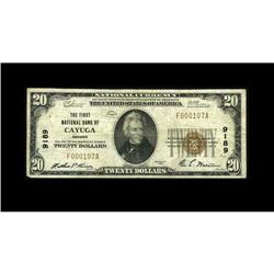 Cayuga, IN - $20 1929 Ty. 1 The First NB Ch. # 9189 Cayuga, IN