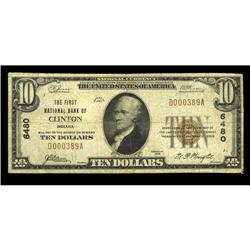 Clinton, IN - $10 1929 Ty. 1 The First NB Ch. # 6480Thi Clinton, IN