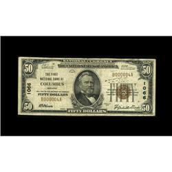 Columbus, IN - $50 1929 Ty. 1 The First NB Ch. # 1066A Columbus, IN