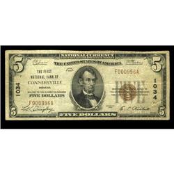 Connersville, IN - $5 1929 Ty. 1 The First NB Ch. # 103 Connersville, IN